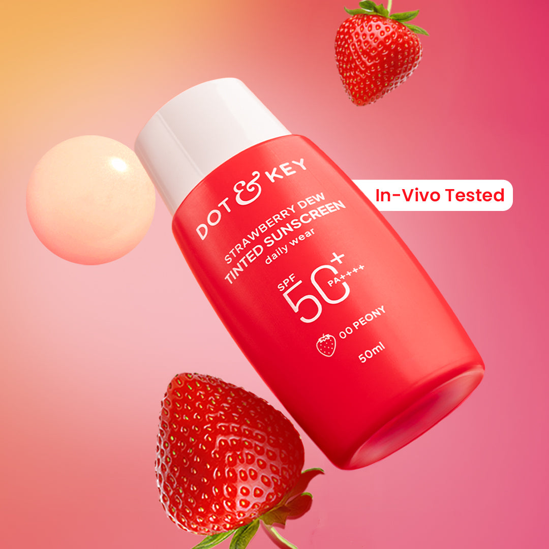 ファンデーション strawberry Dot & Key | Strawberry Dew Tinted Sunscreen SPF 50+ PA++++ With