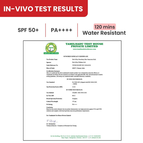 Strawberry Sunscreen Stick, In-Vivo Tested SPF 50+ PA++++