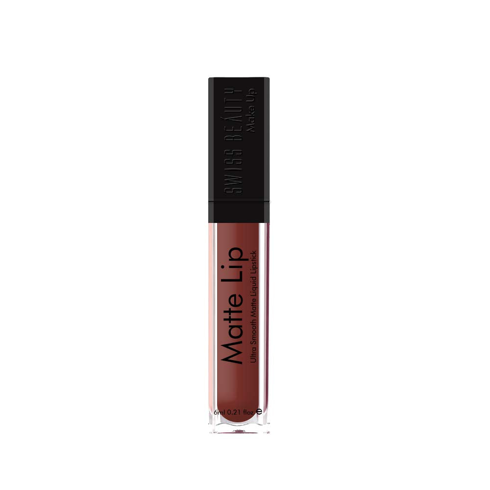 Swiss Beauty | Ultra Smooth Matte Lip Liquid Lipstick, Smooth Lip Color, Weightless Finish, Silky Matte Finish, Shade- Iconic Nude, 6ml
