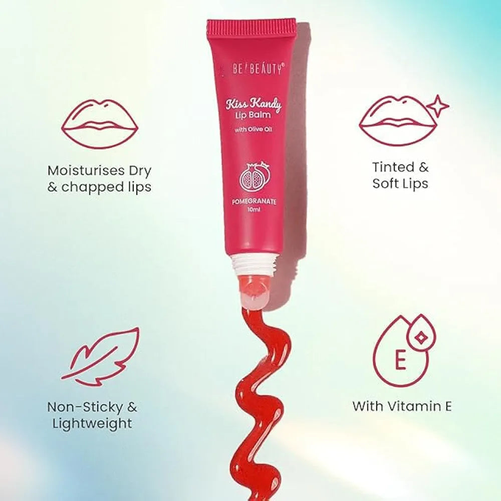 Swiss Buty Kiss Kandy Lip Balm with Olive Oil, Moisturising, Non-Sticky Formula for Soft and Smooth Lips, 10ml 