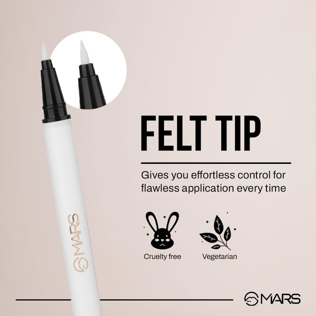 MARS City Stroke Charming Eyes Liquid Eyeliner | Long-lasting | Smudge Proof Eye Liner | Felt Tip for Precise Application | Quick Drying Formula (1ml)
