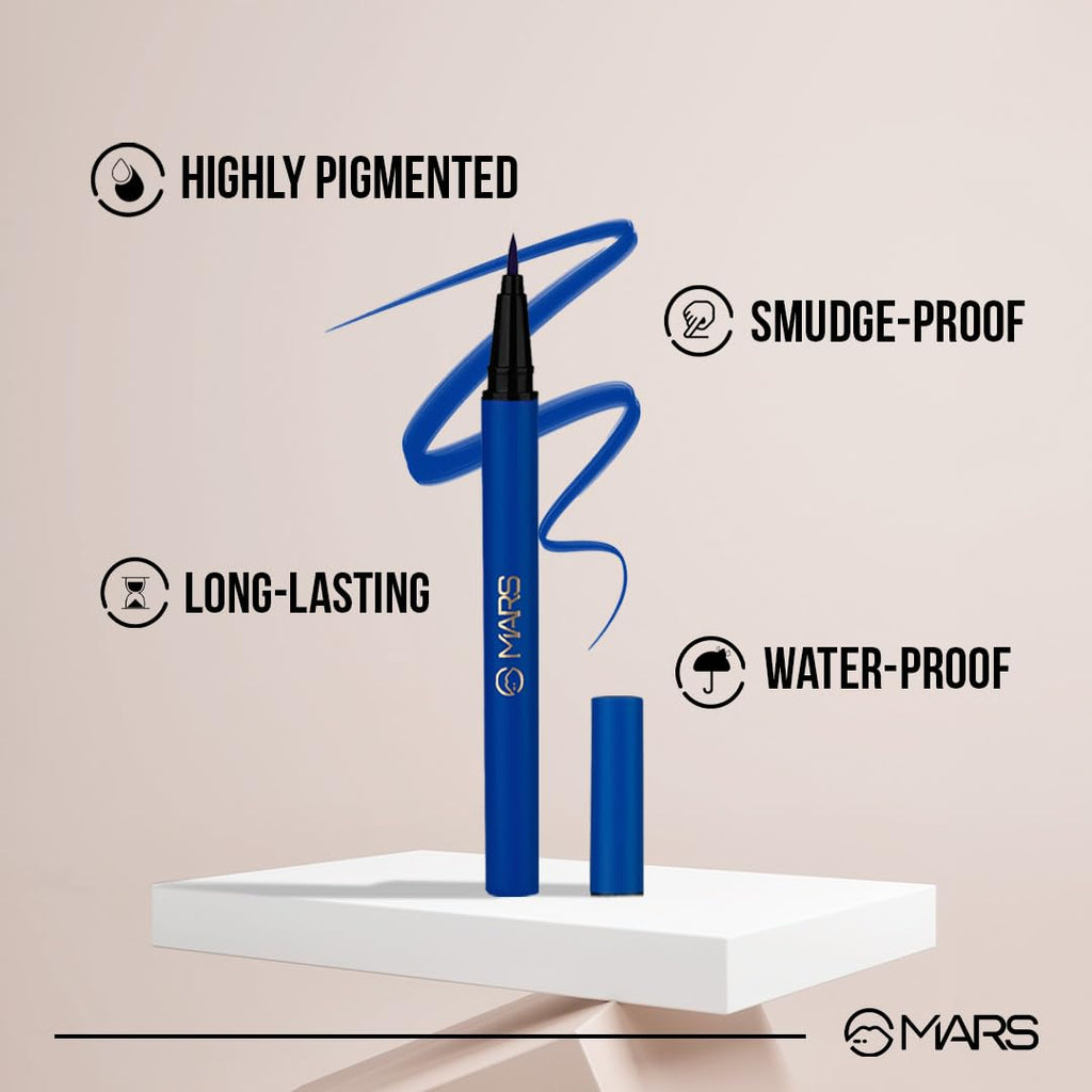 MARS City Stroke Charming Eyes Liquid Eyeliner | Long-lasting | Smudge Proof Eye Liner | Felt Tip for Precise Application | Quick Drying Formula (1ml)