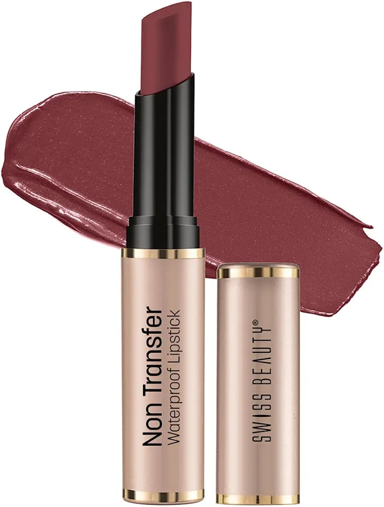 Swiss Beauty Non Tranfer Matte Lipstick Long Stay & Smooth, Mauve-Taupe, 3g