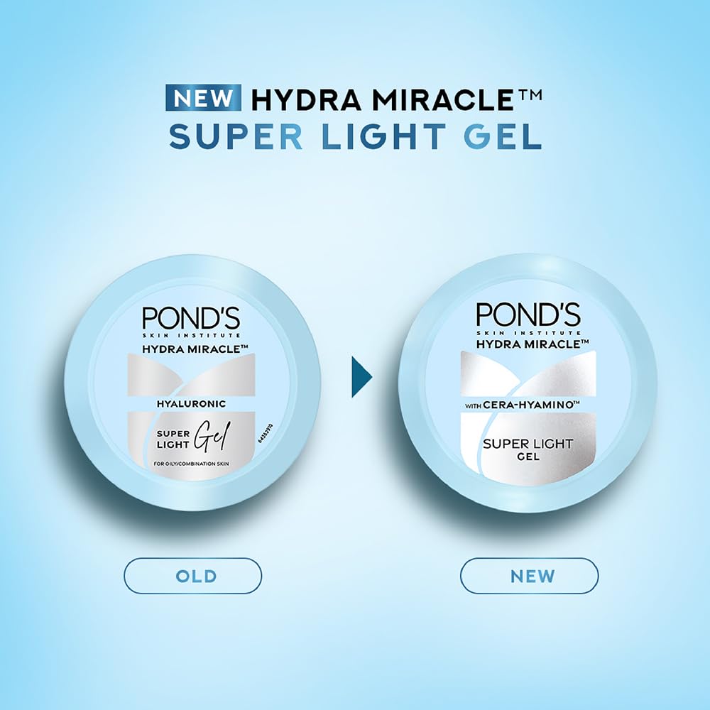 Ponds | Super Light Gel Oil-Free Moisturizer with Cera-Hyamino - 300 g | Indian Variation