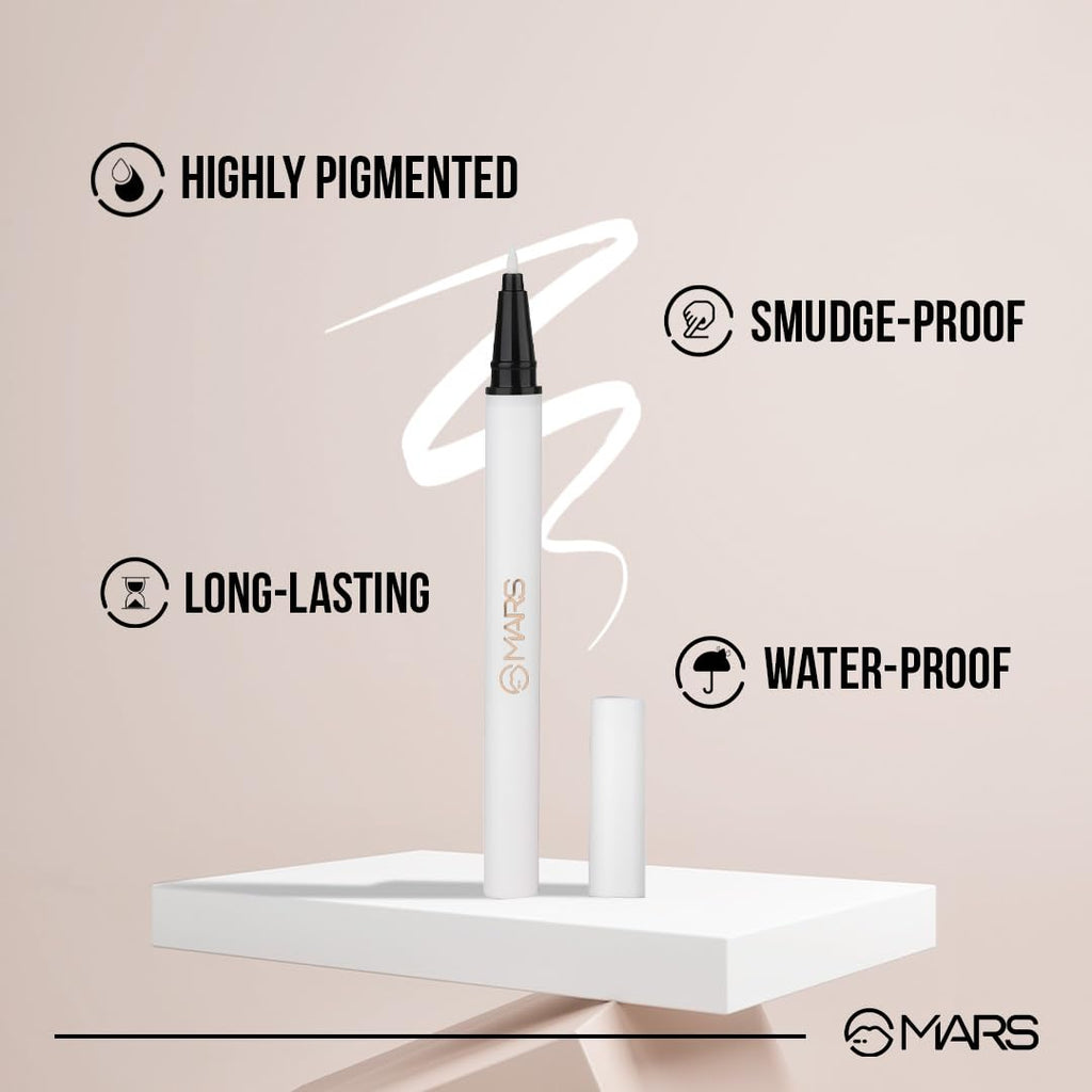 MARS City Stroke Charming Eyes Liquid Eyeliner | Long-lasting | Smudge Proof Eye Liner | Felt Tip for Precise Application | Quick Drying Formula (1ml)