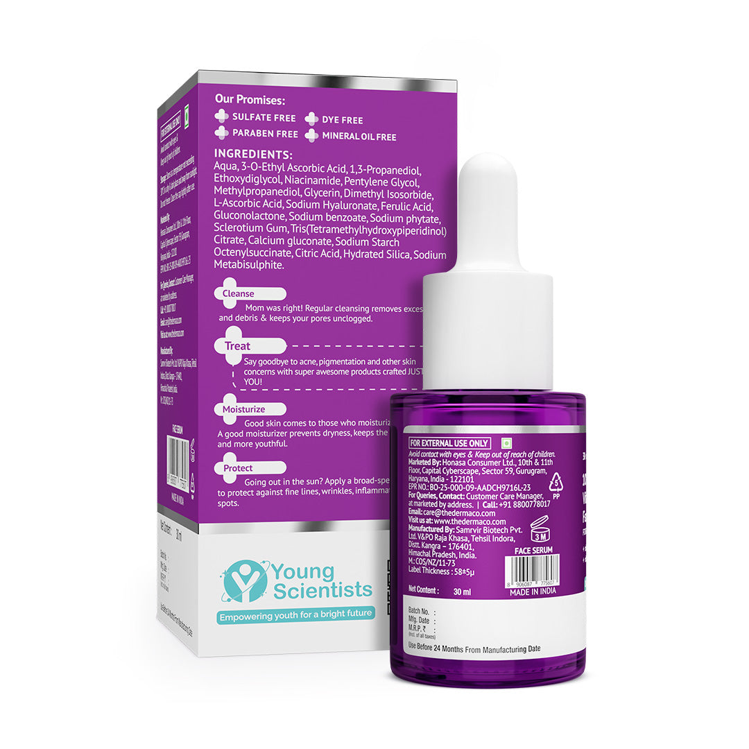 10% Vitamin C Face Serum with 5% Niacinamide & Hyaluronic Acid - 30ml