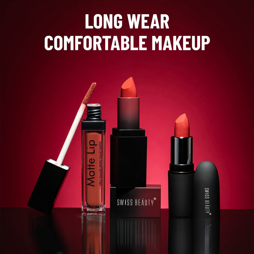 Swiss Beauty | Ultra Smooth Matte Lip Liquid Lipstick, Smooth Lip Color, Weightless Finish, Silky Matte Finish, Shade- Iconic Nude, 6ml