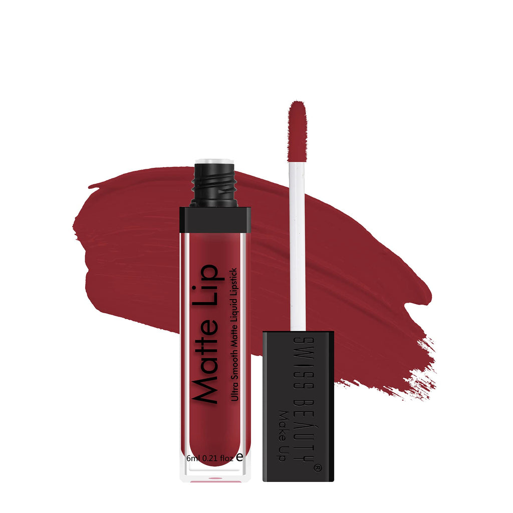 Swiss Beauty | Ultra Smooth Matte Lip Liquid Lipstick, Smooth Lip Color, Weightless Finish, Silky Matte Finish, Shade- Iconic Nude, 6ml