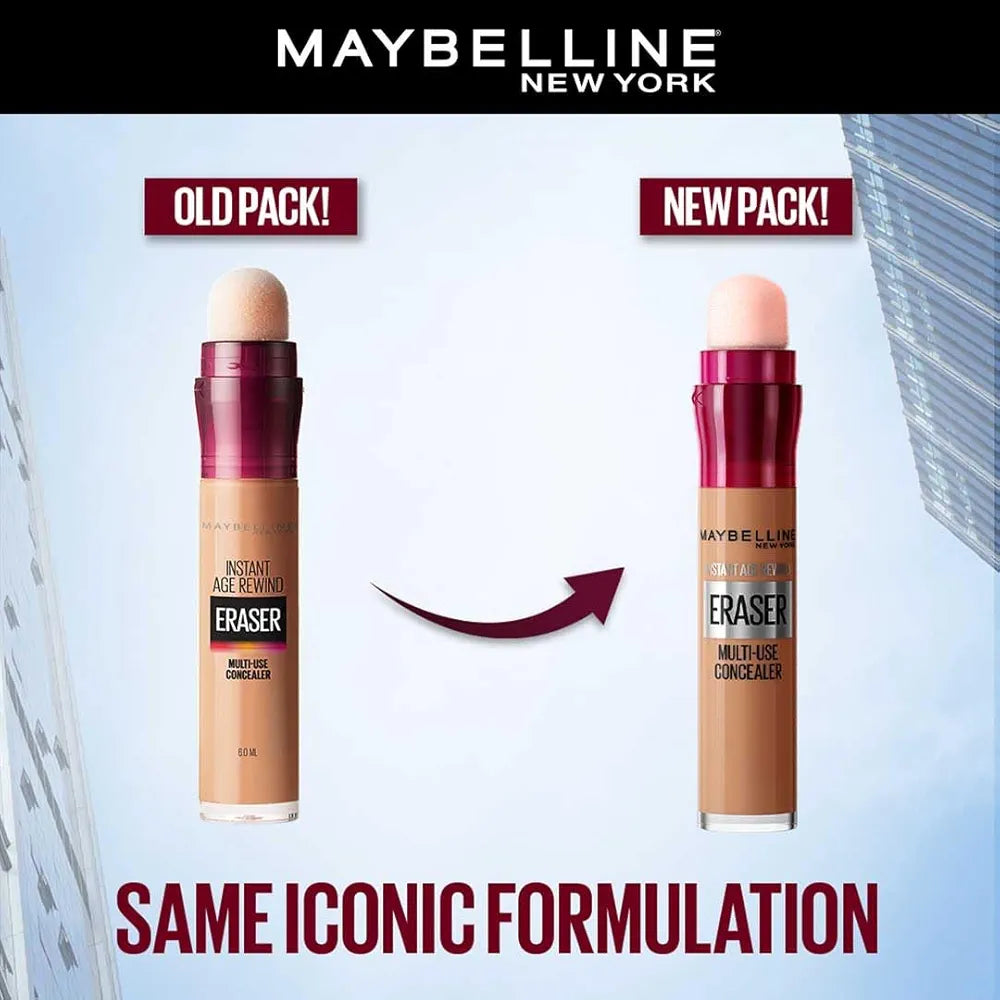 Maybelline New York Instant Age Rewind Dark Circles Treatment Concealer -Caramel, Packed with Goji Berry & Haloxyl, Bright & Refreshed eyes, Erase dark circles & fine lines, Long Lasting Concealer 6g