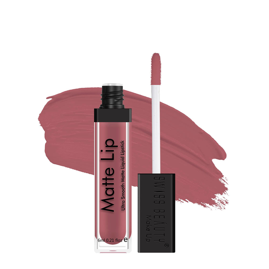 Swiss Beauty | Ultra Smooth Matte Lip Liquid Lipstick, Smooth Lip Color, Weightless Finish, Silky Matte Finish, Shade- Iconic Nude, 6ml