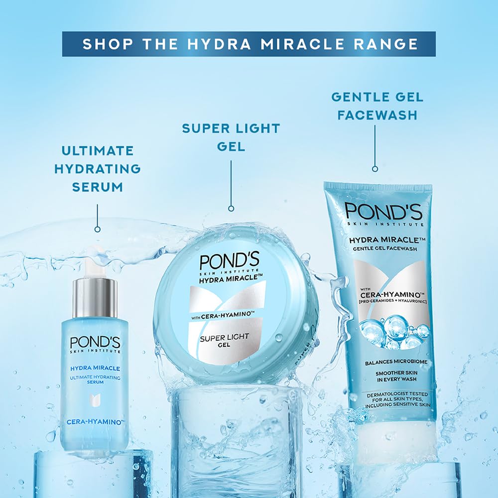 Ponds | Super Light Gel Oil-Free Moisturizer with Cera-Hyamino - 300 g | Indian Variation