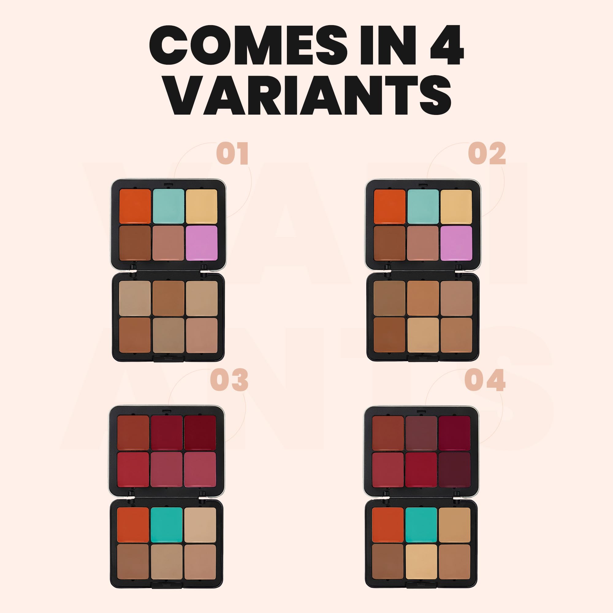Mars | Cover Rangers Creamy Matte Concealer And Corrector Palette | Easy To Blend & Lightweight Concealer For Face Makeup (24 Gm)