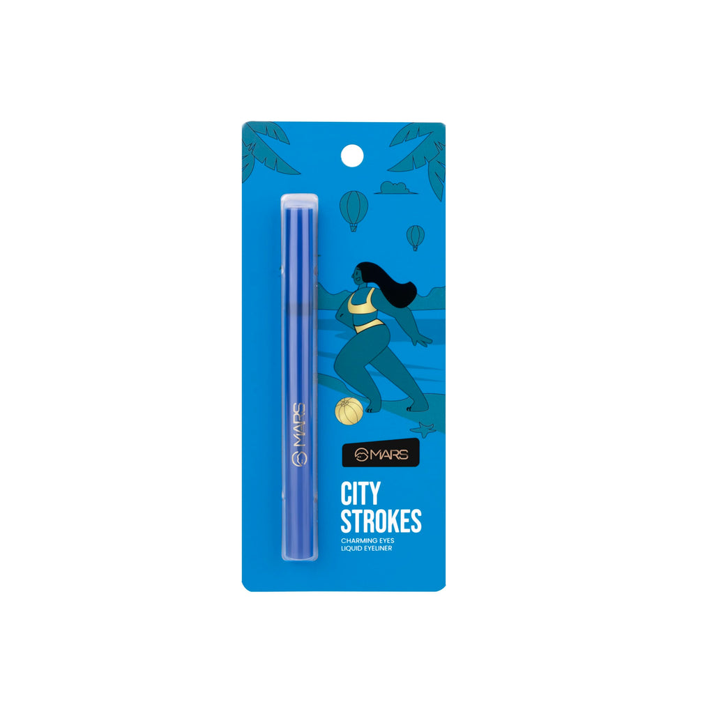 MARS City Stroke Charming Eyes Liquid Eyeliner | Long-lasting | Smudge Proof Eye Liner | Felt Tip for Precise Application | Quick Drying Formula (1ml)