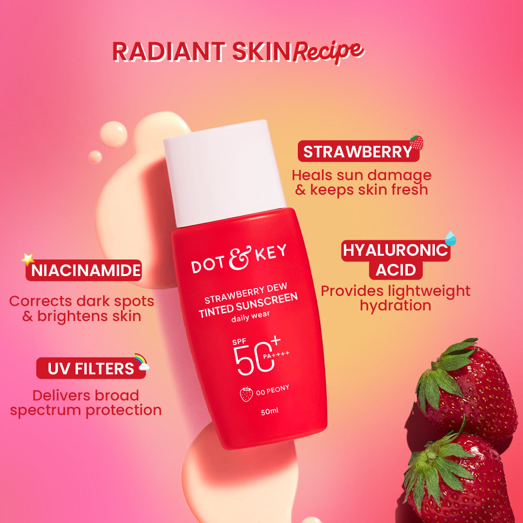 Strawberry Dew Tinted Sunscreen SPF 50+ PA++++ With New-Age UV Filters