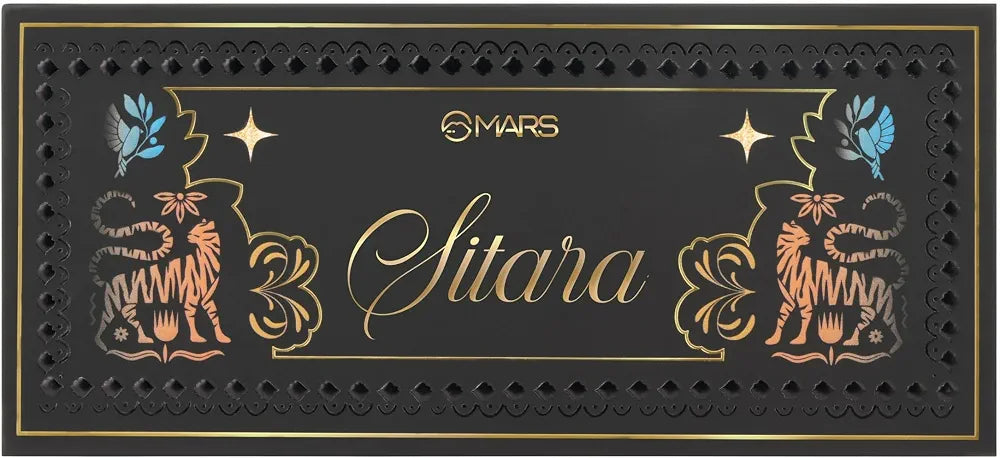 MARS Sitara Metallic Eyeshadow Palette with Attached Mirror  | Long-Lasting Shimmer Finish | Buttery-Smooth | Intense Pigmentation | Blendable & High Shine | Travel-Friendly