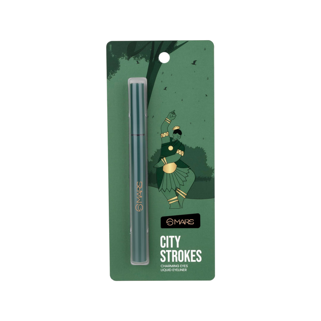 MARS City Stroke Charming Eyes Liquid Eyeliner | Long-lasting | Smudge Proof Eye Liner | Felt Tip for Precise Application | Quick Drying Formula (1ml)
