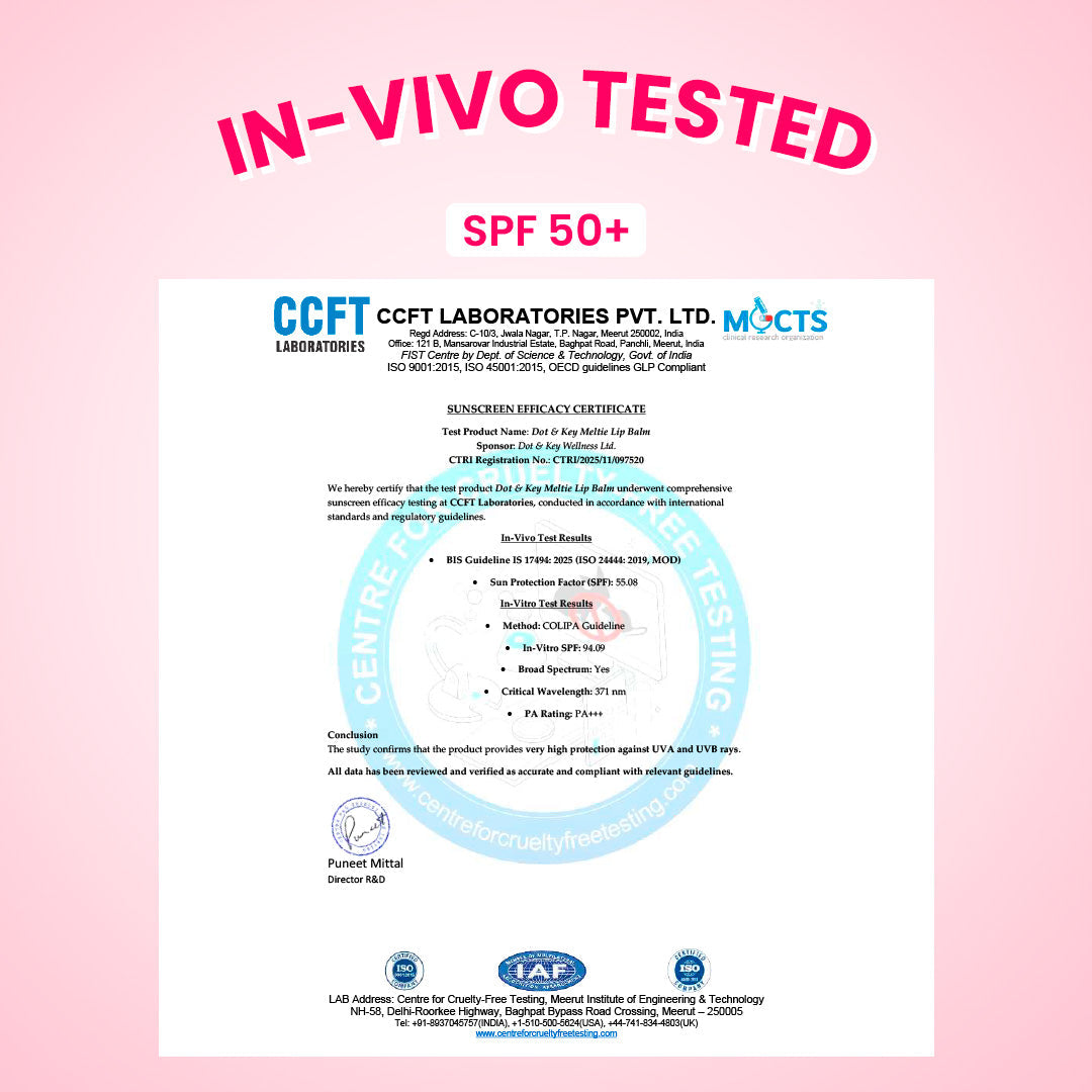 Meltie Lip Balm In-Vivo Tested SPF 50+ PA+++